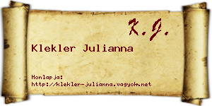 Klekler Julianna névjegykártya